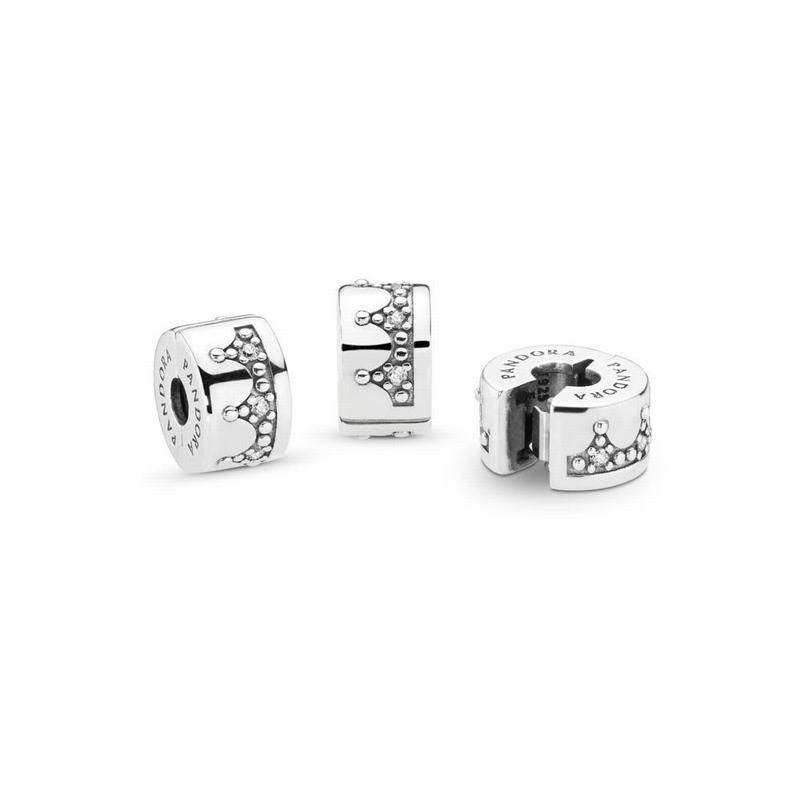 Pandora Dazzling Crown Clip Ireland - Sterling Silver/Cubic Zirconia - 046179JCL